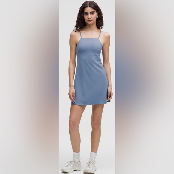 lululemon athletica Dresses & Skirts - Lululemon Align Side-Slit Cami Dress Washed Denim Sz 10